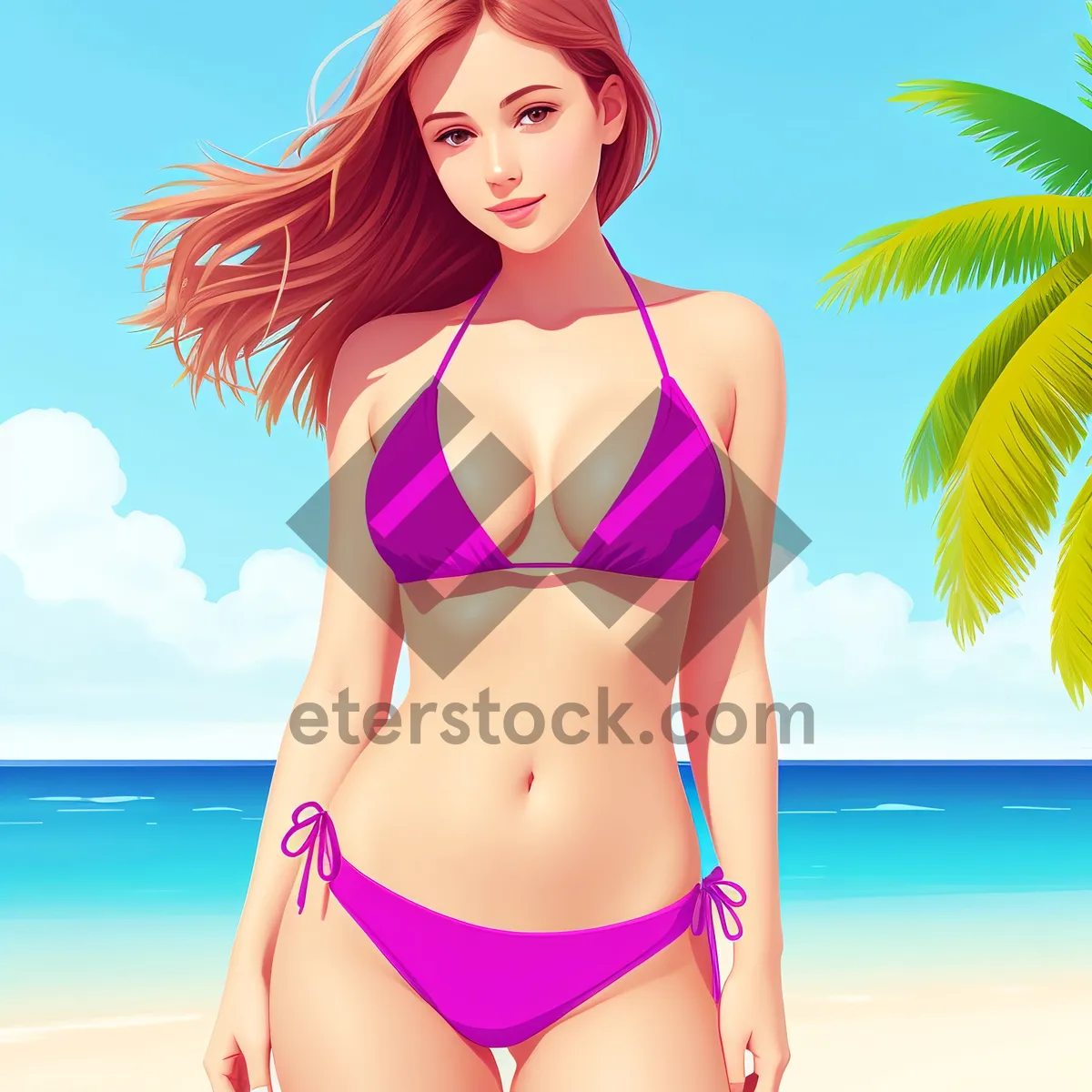 Picture of Sizzling Beach Beauty in Stylish Swimwear