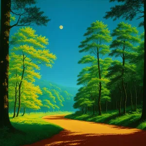 Serene Summer Sunset Over Rustic Forest