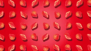 Spinning Strawberries Pattern Background