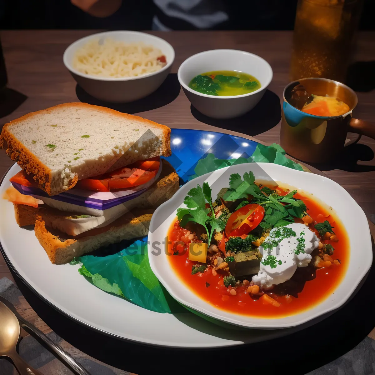 Picture of Healthy Vegetable Salad with Fresh Tomato and Pepper