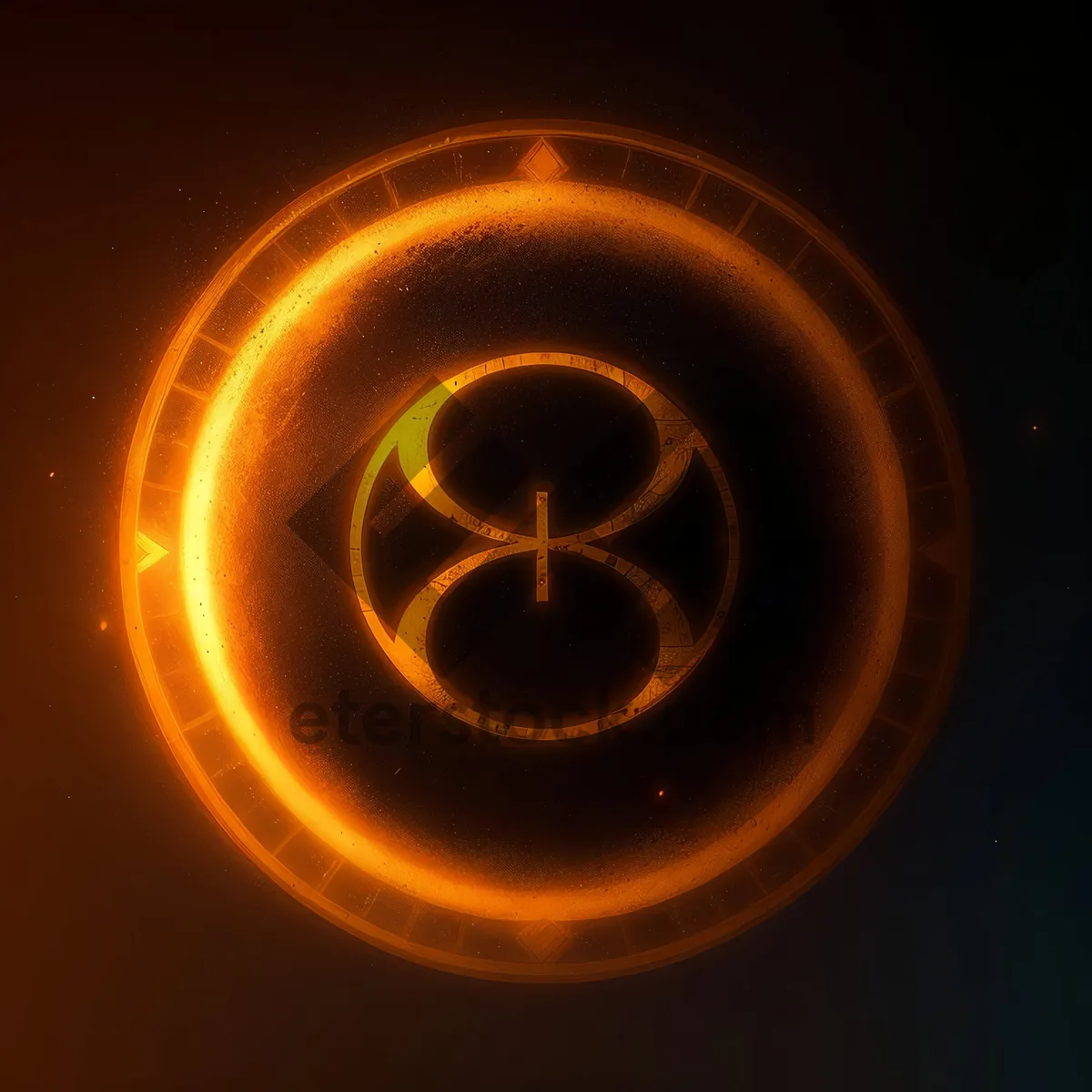 Picture of Fiery Glow: Abstract Fractal Circle Design