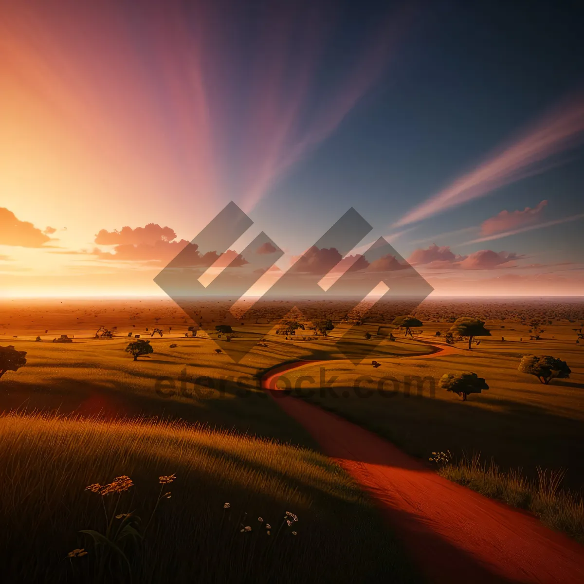Picture of Vibrant Sunset over Desert Dunes
