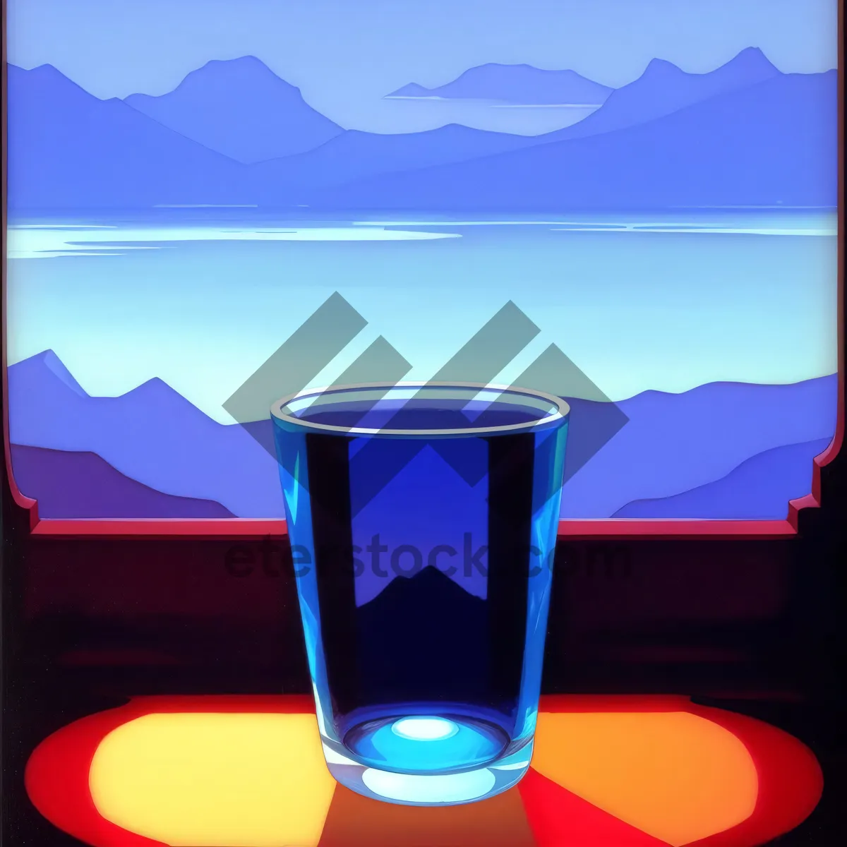 Picture of Time Flow: Glass Beaker with Water and Hourglass