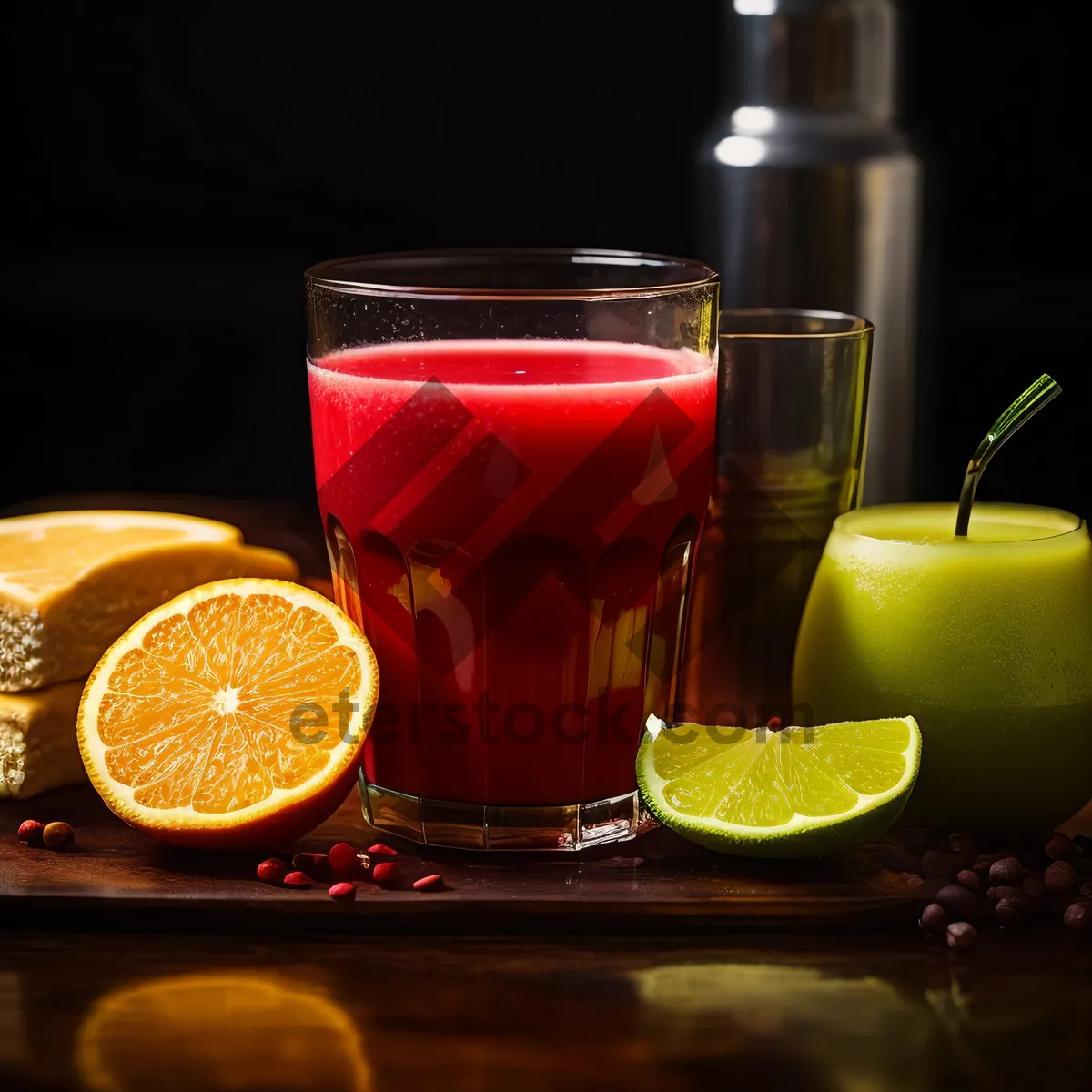Picture of Refreshing Breakfast Punch at Restaurant Party with Wine Glass