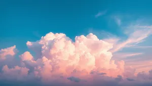 Vibrant Summer Sky Landscape with Fluffy Clouds