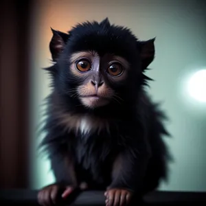 Furry Primate with Captivating Eyes and Fluffy Fur