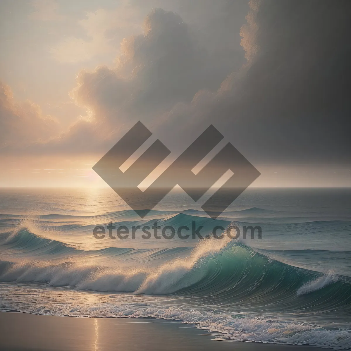 Picture of Sunset over Majestic Ocean Landscape