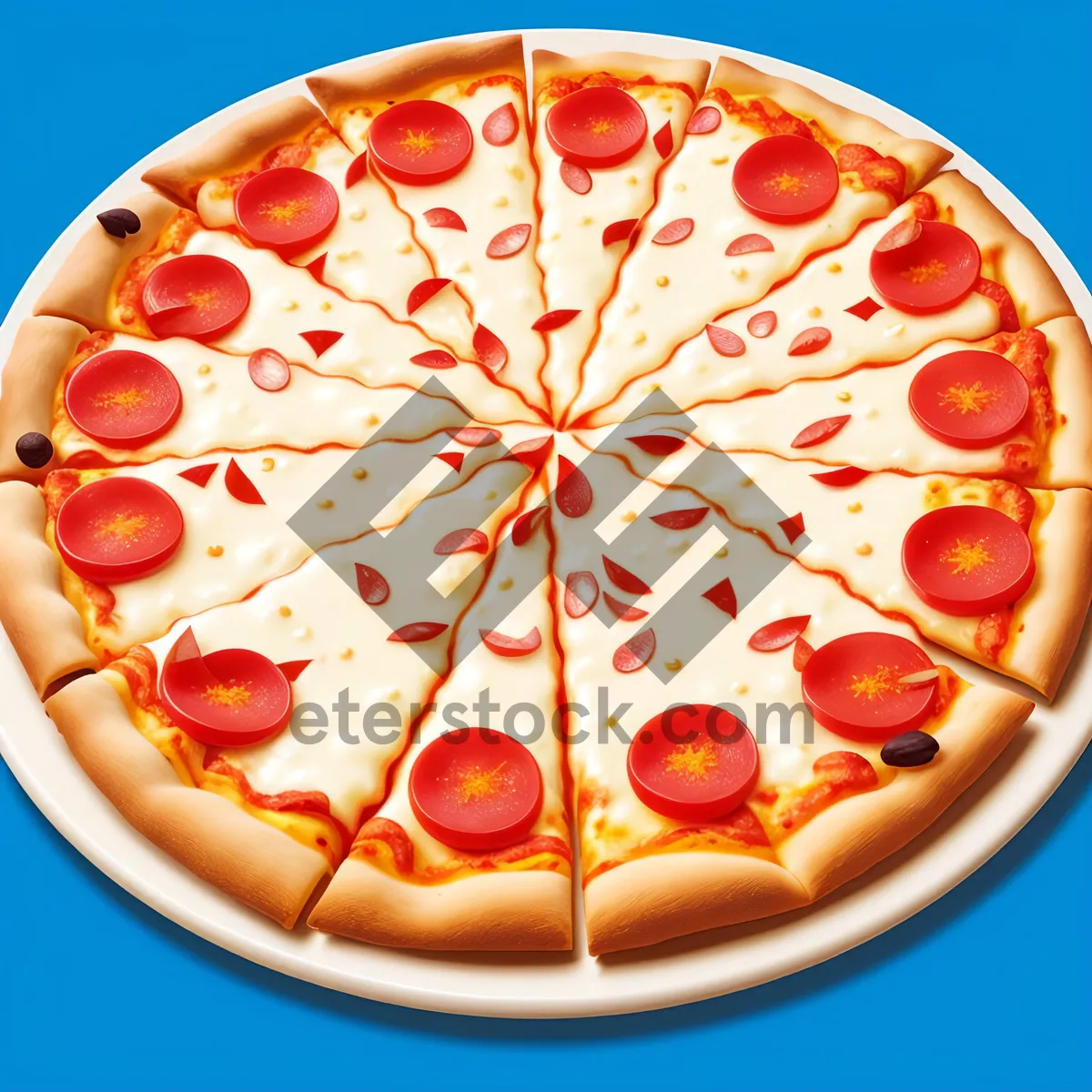 Picture of Delicious Gourmet Pizza with Tasty Tomato Sauce