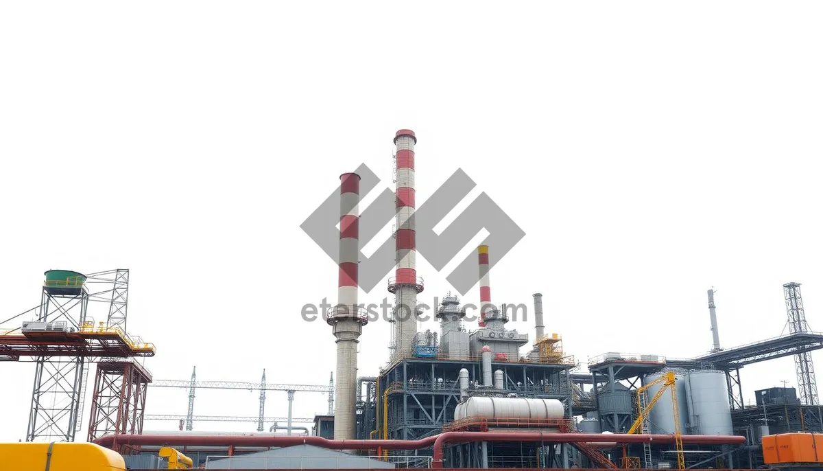 Picture of Energy Tower in Industrial Environment with Smoke Pollution