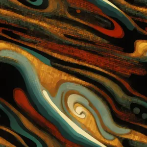 Elegant Eel Swirls in Black: Abstract Fractal Graphic Wallpaper