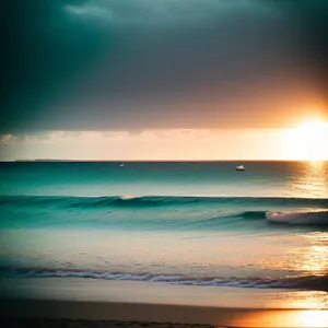 Tropical Sunset Reflection Over Tranquil Shores