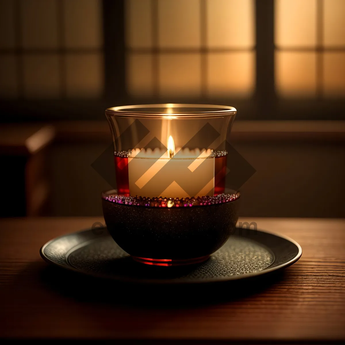 Picture of Hot Morning Beverage in Ceramic Mug with Saucer