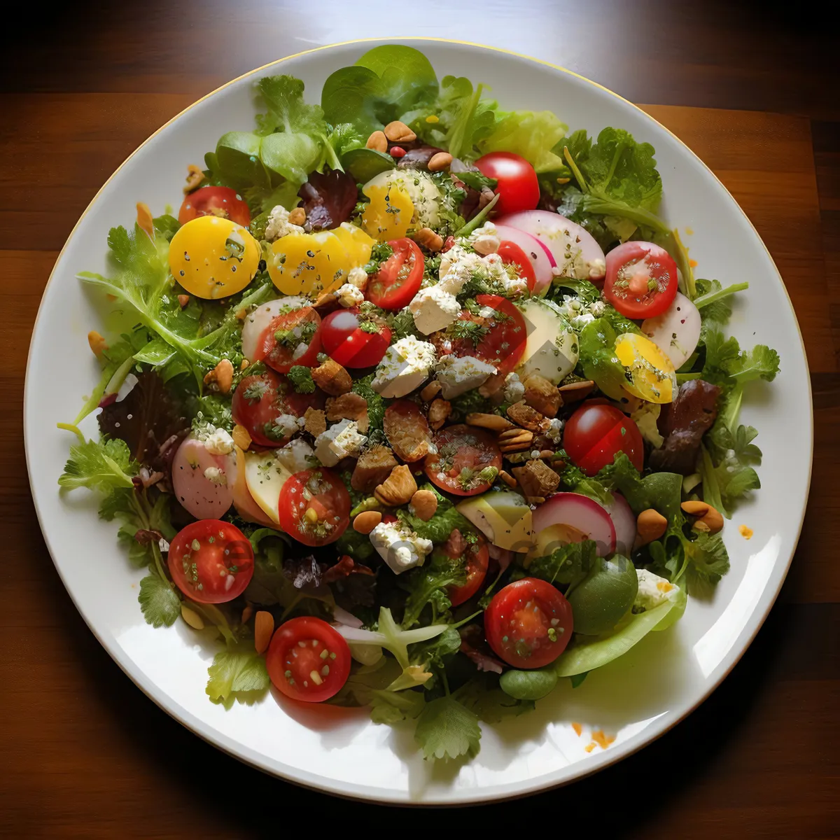Picture of Delicious and Healthy Mediterranean Salad with Feta Cheese