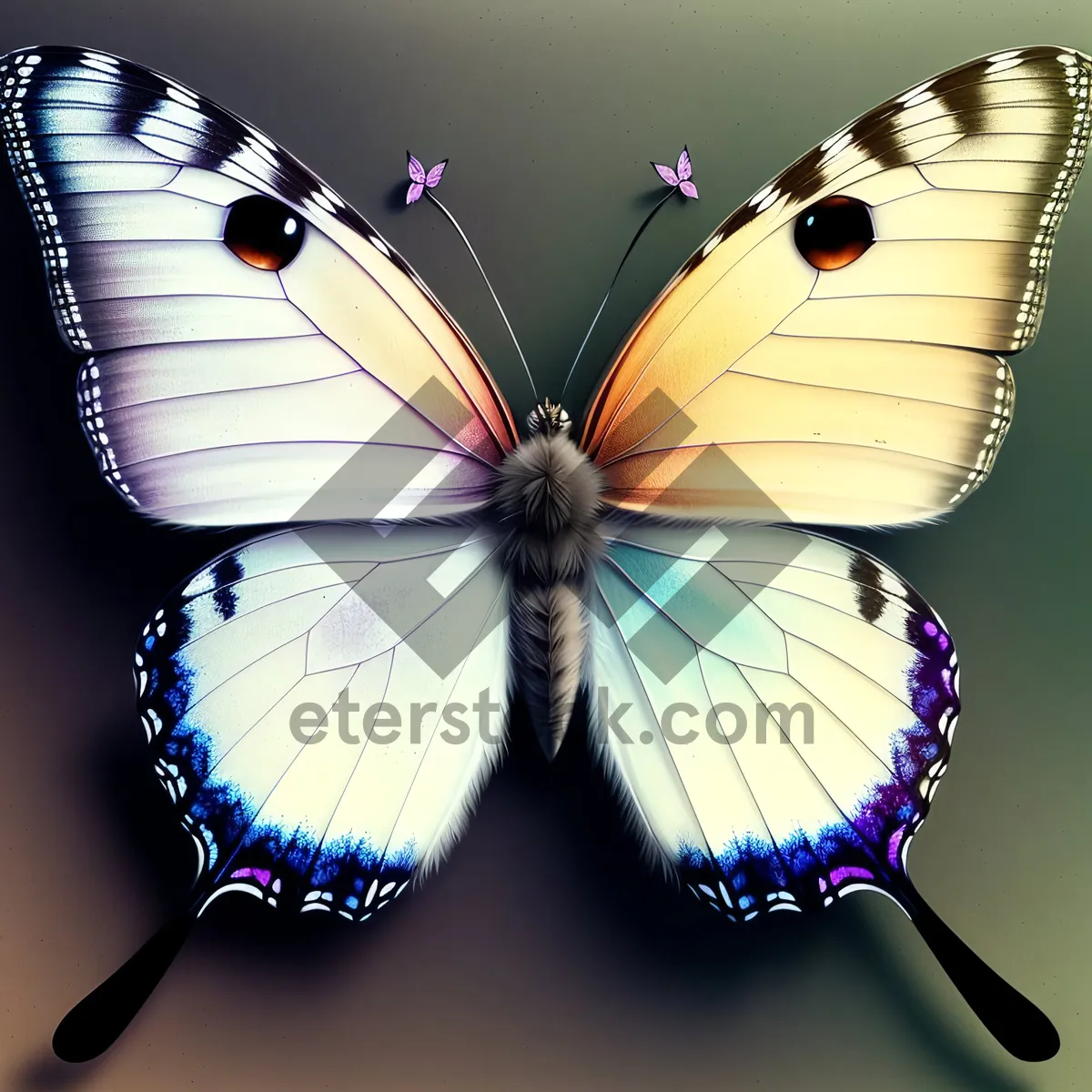 Picture of Vibrant Monarch Butterfly Wings on Common Unicorn Plant