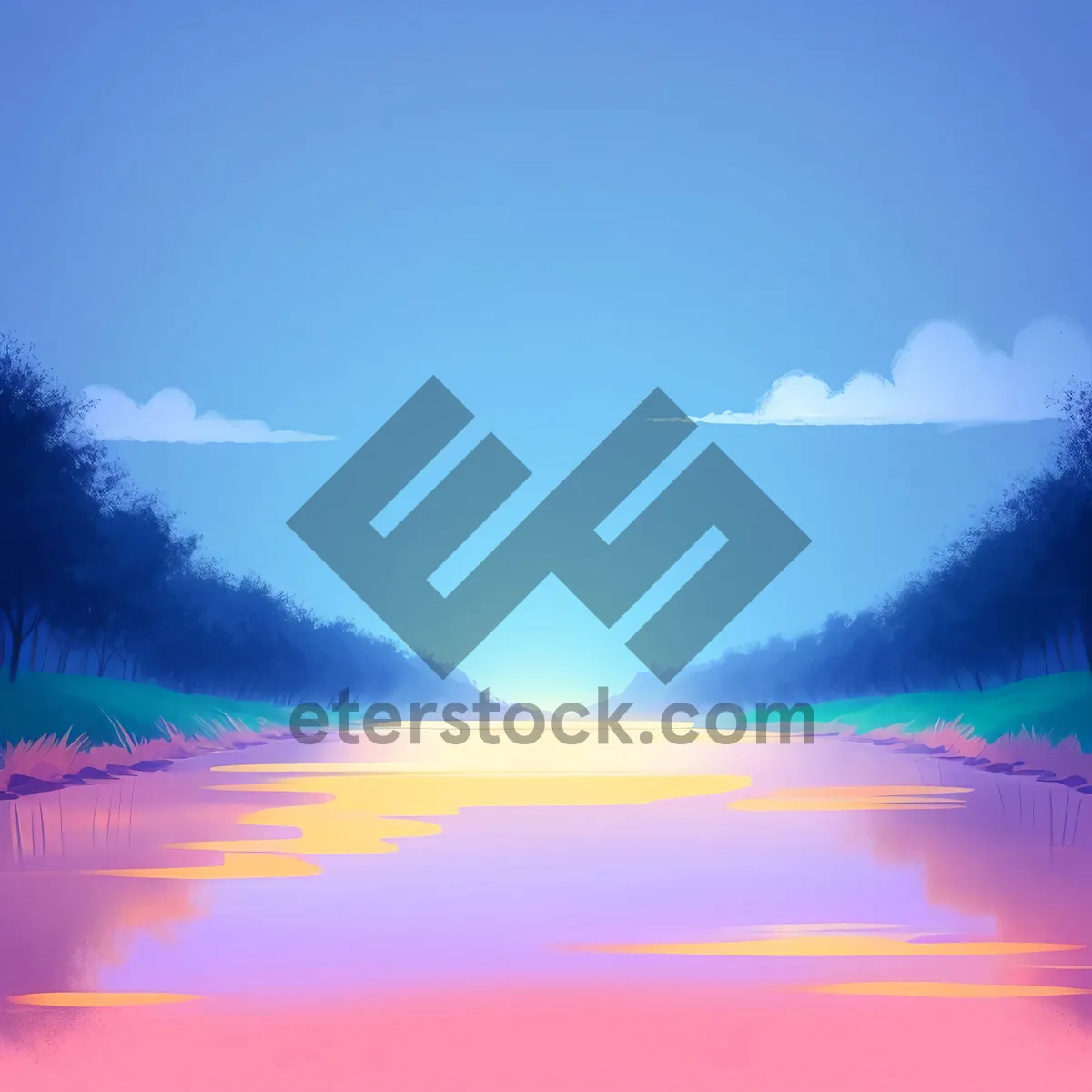 Picture of Radiant Sunset over Tranquil Lake