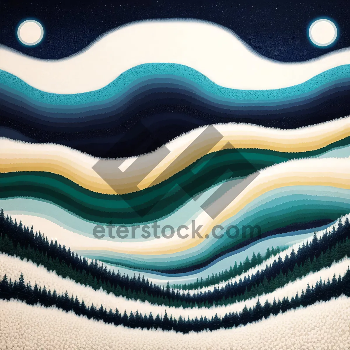 Picture of Abstract Flowing Wave in Futuristic Black Design