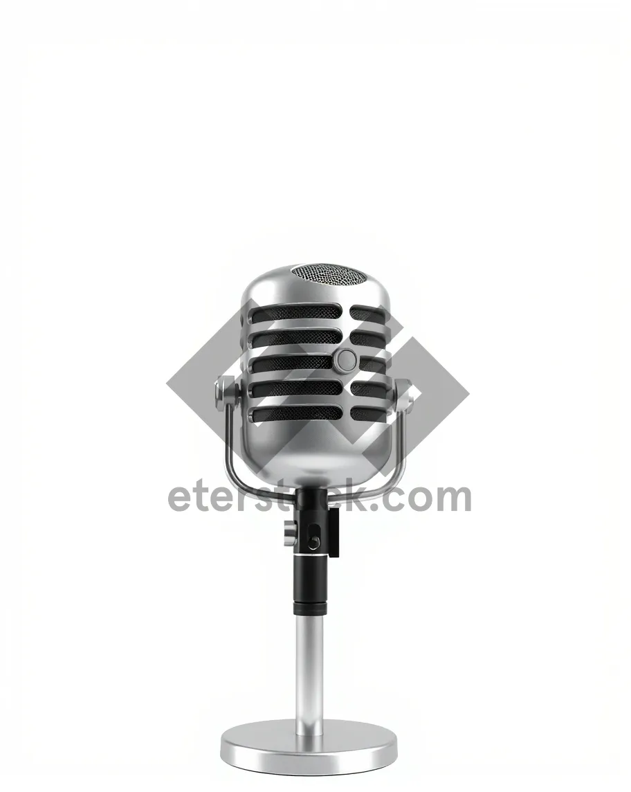 Picture of Vintage microphone on stage during live concert performance.