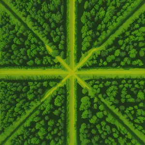 Futuristic Leaf Pattern with Vibrant Greenery