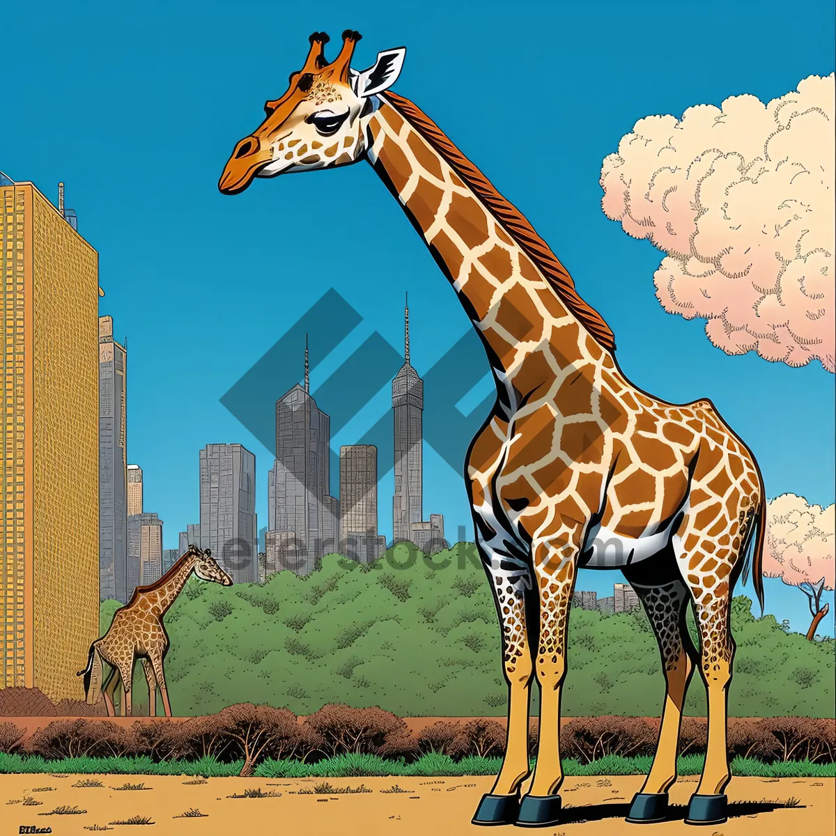 Picture of Majestic Giraffe in Wildlife Safari Park