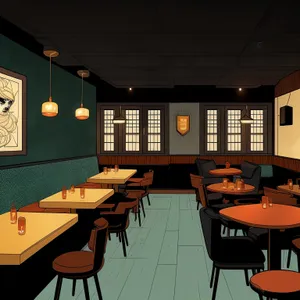 Modern, stylish restaurant interior with wood and glass features.