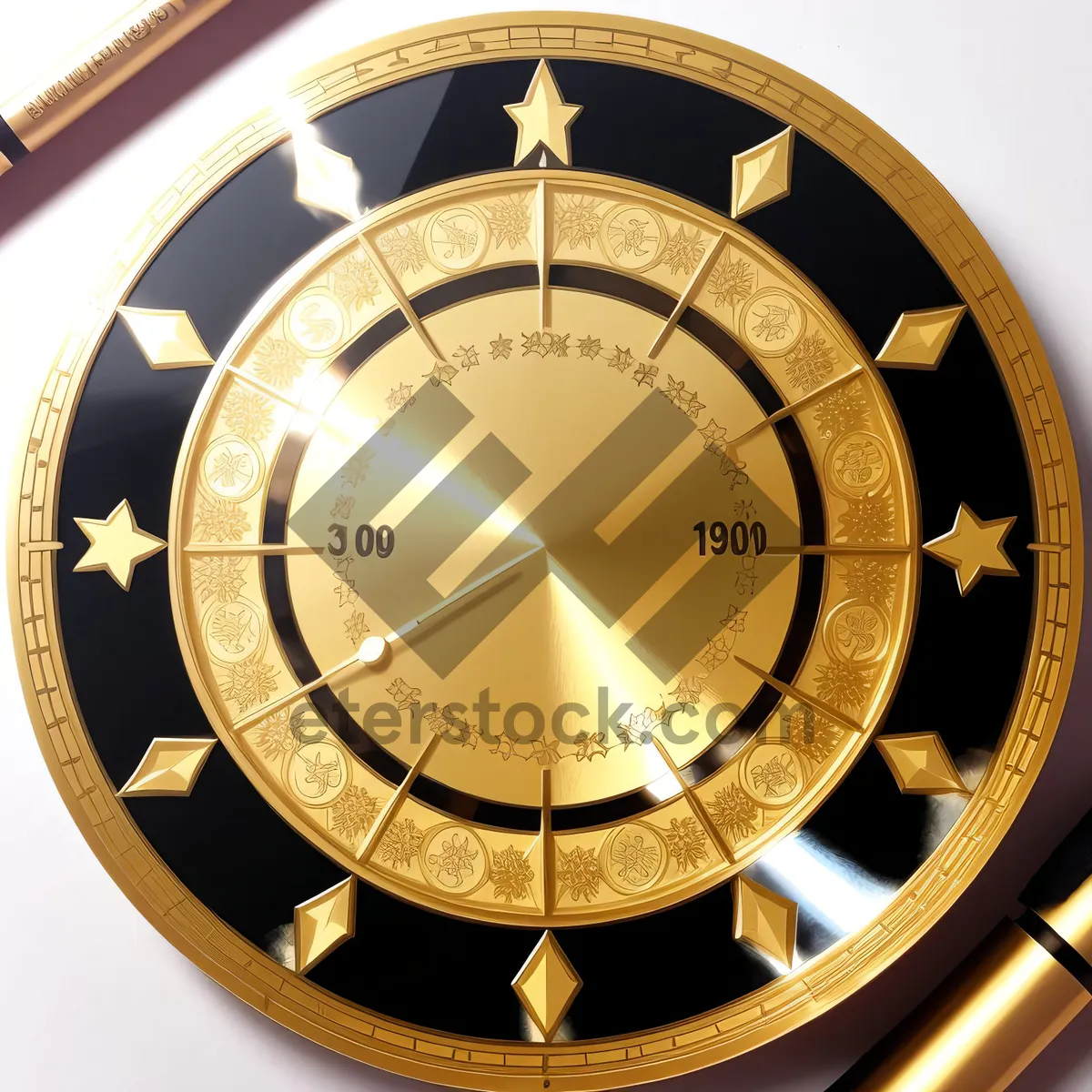 Picture of Vintage Analog Clock with Minute and Hour Hands