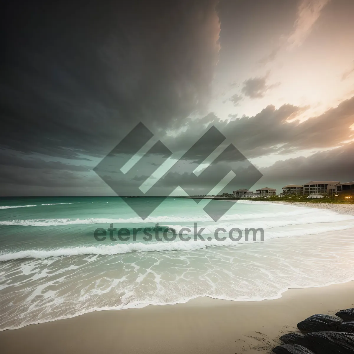 Picture of Serene Coastal Paradise: Azure Waves and Golden Sand