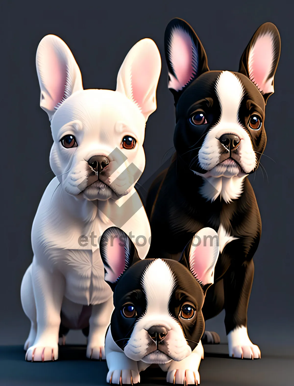 Picture of Adorable Bulldog Puppy Portrait - Purebred Wrinkle Cutie