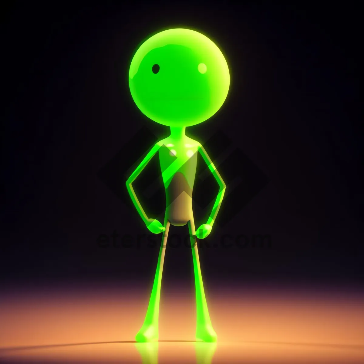Picture of Cartoon Human Figure with 3D Hourglass