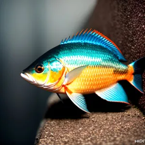 Colorful Reef Carp in Aquatic Tank