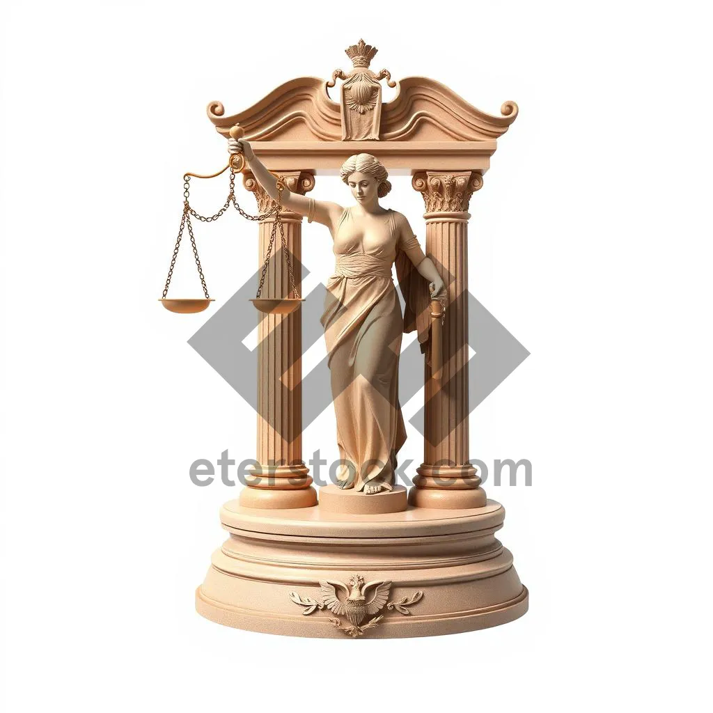 Picture of Antique Baron Statue on Gold Pedestal