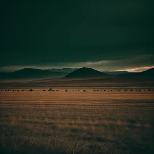 Vast Sunset Horizon over Highland Plains