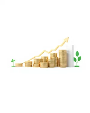 3D financial growth chart icon symbol