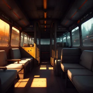 Modern Urban Transportation: Stylish Passenger Car Interior