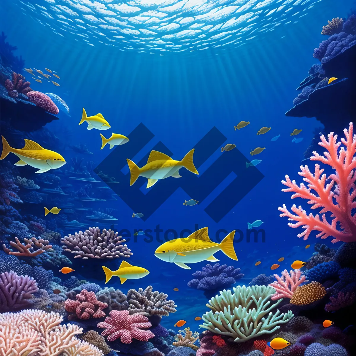 Picture of Vibrant Coral Reef in Ocean Waters