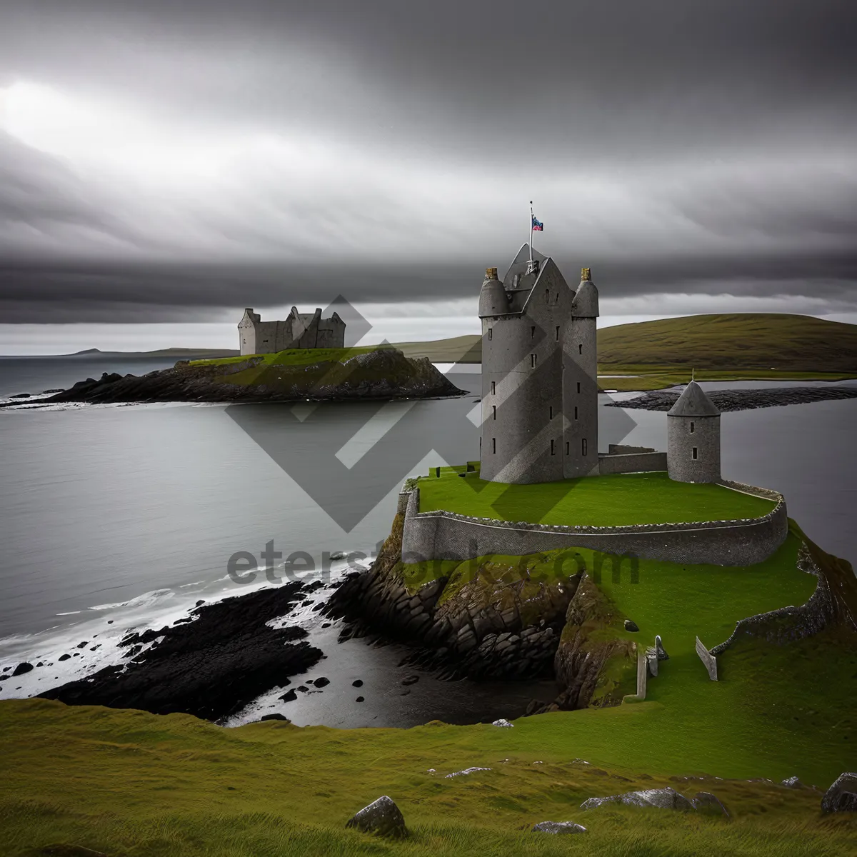 Picture of Enchanting Submarine Castle Amidst Riveting Waters