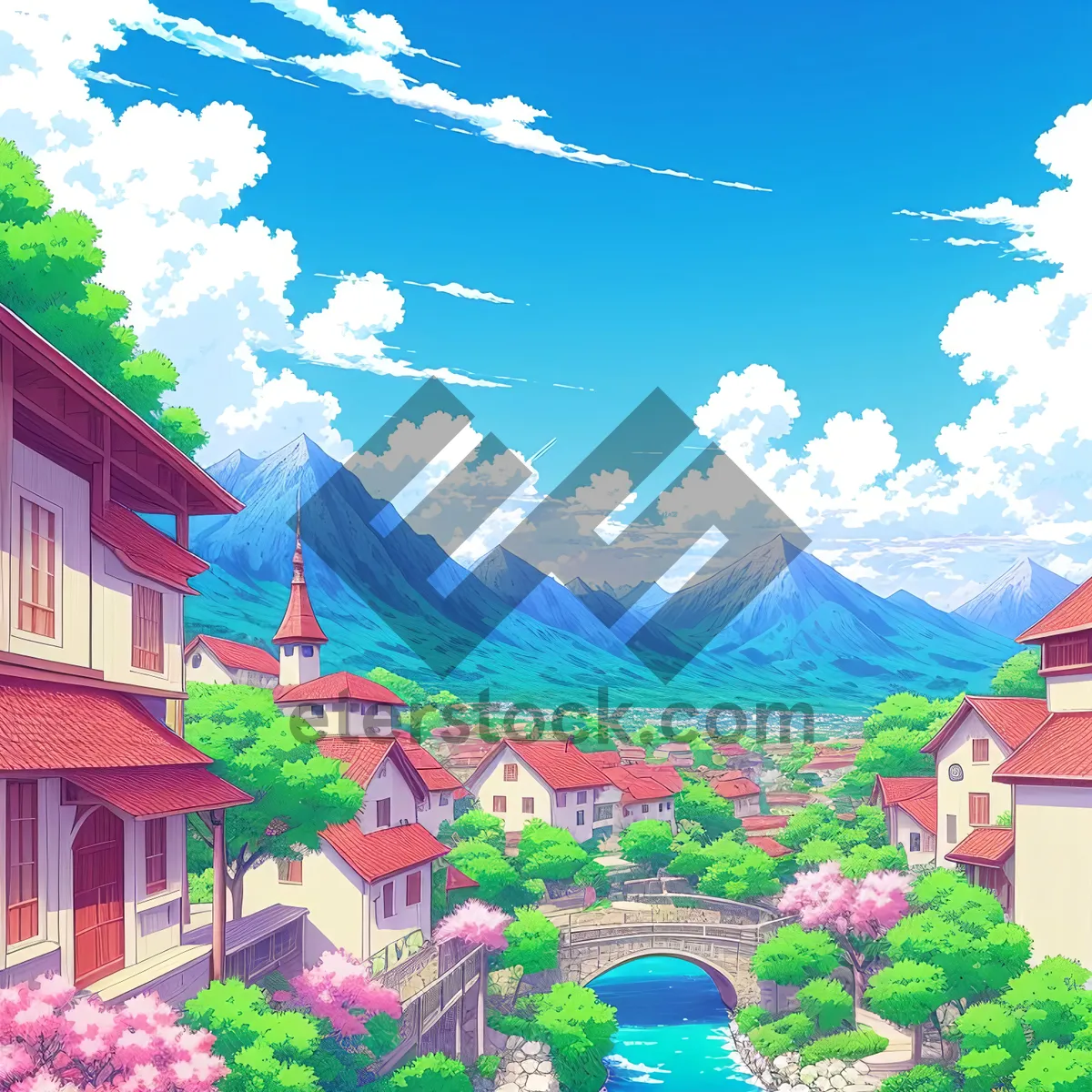Picture of Old Japanese Temple in Skyline