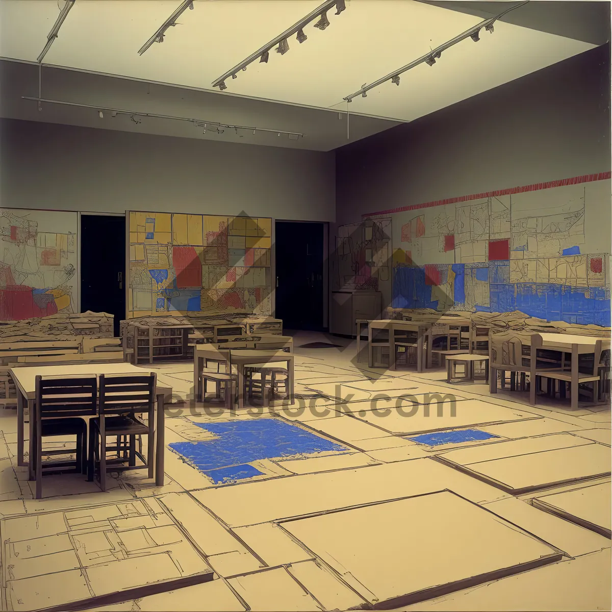 Picture of Modern Classroom Interior with Spacious Architectural Design