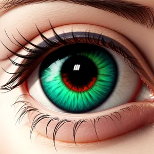 Eyeball Iris with Eyelashes - Close-up Vision