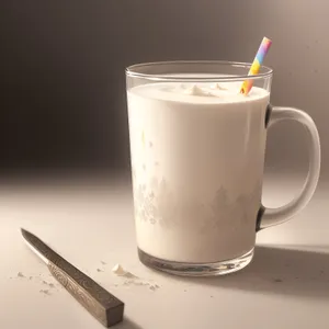 Delicious breakfast cup of milk coffee