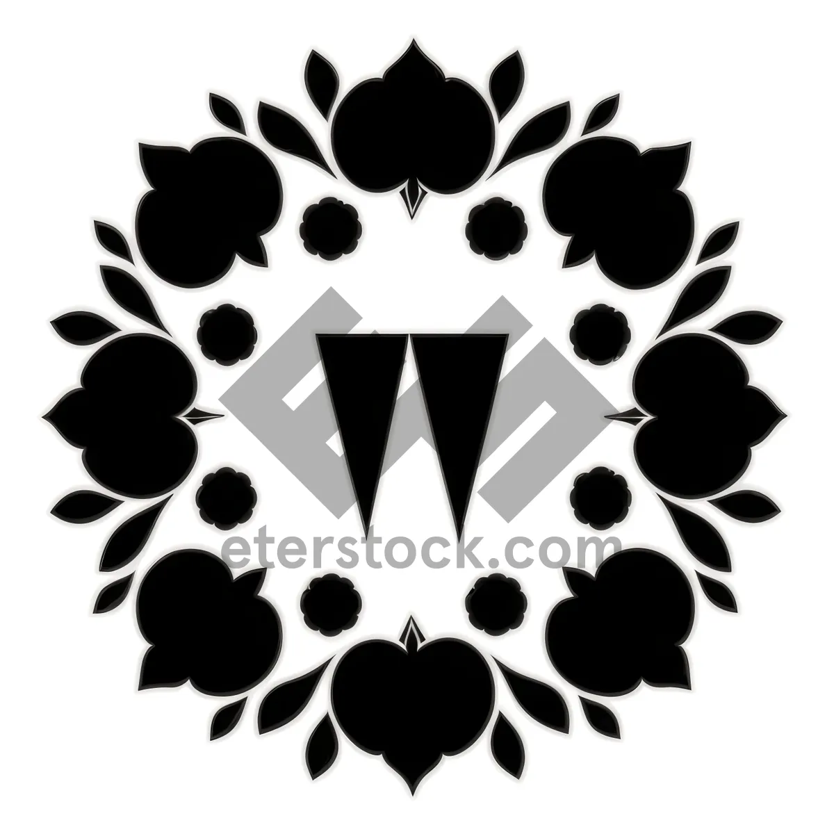 Picture of Floral Heraldry: Intricate Ornate Icon with Floral Elements