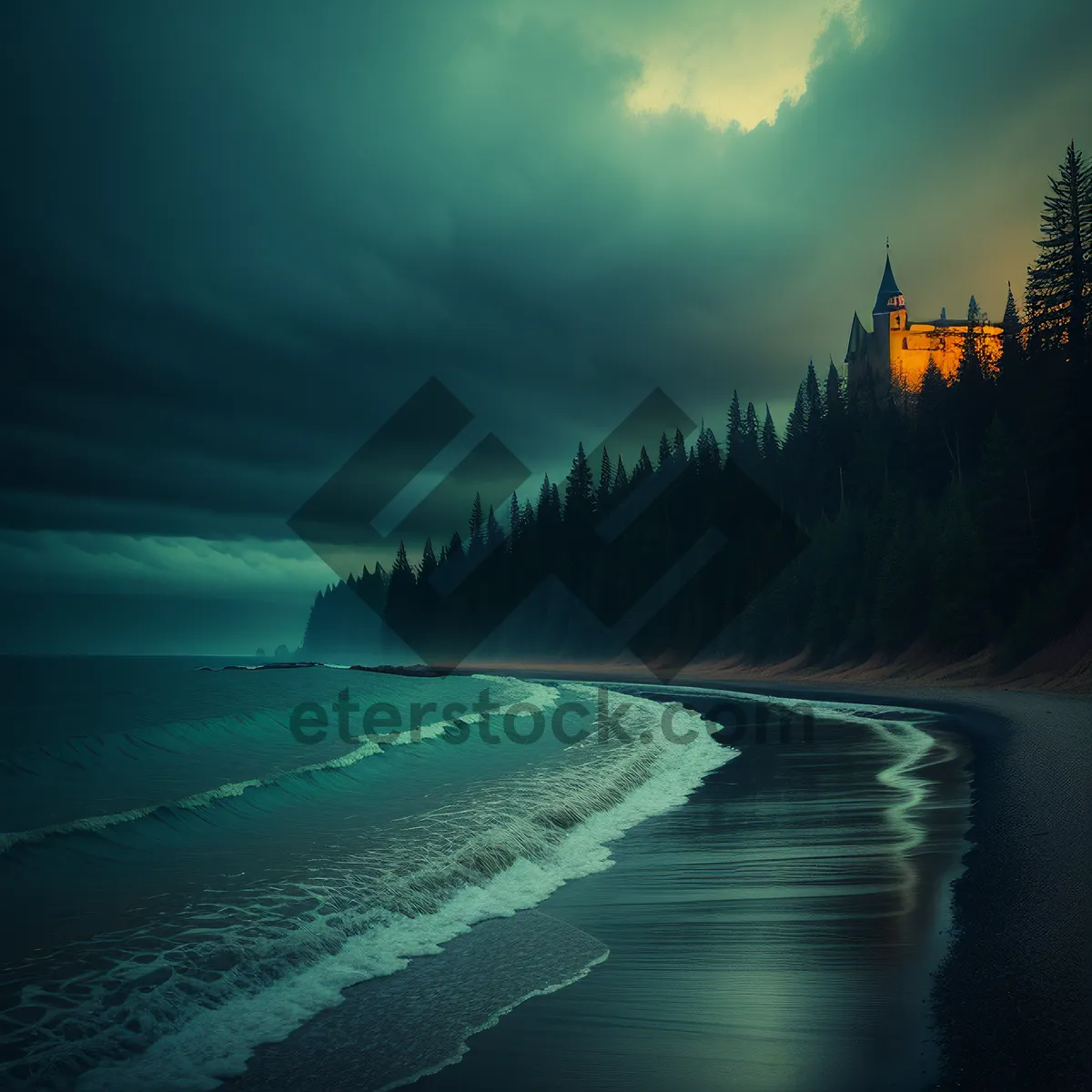 Picture of Scenic Horizon over Beach at Sunset