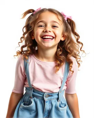 Attractive brunette model smiling in studio photoshoot profile.