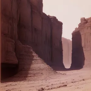 Southwest Canyon Landscape with Ancient Sandstone Ruler