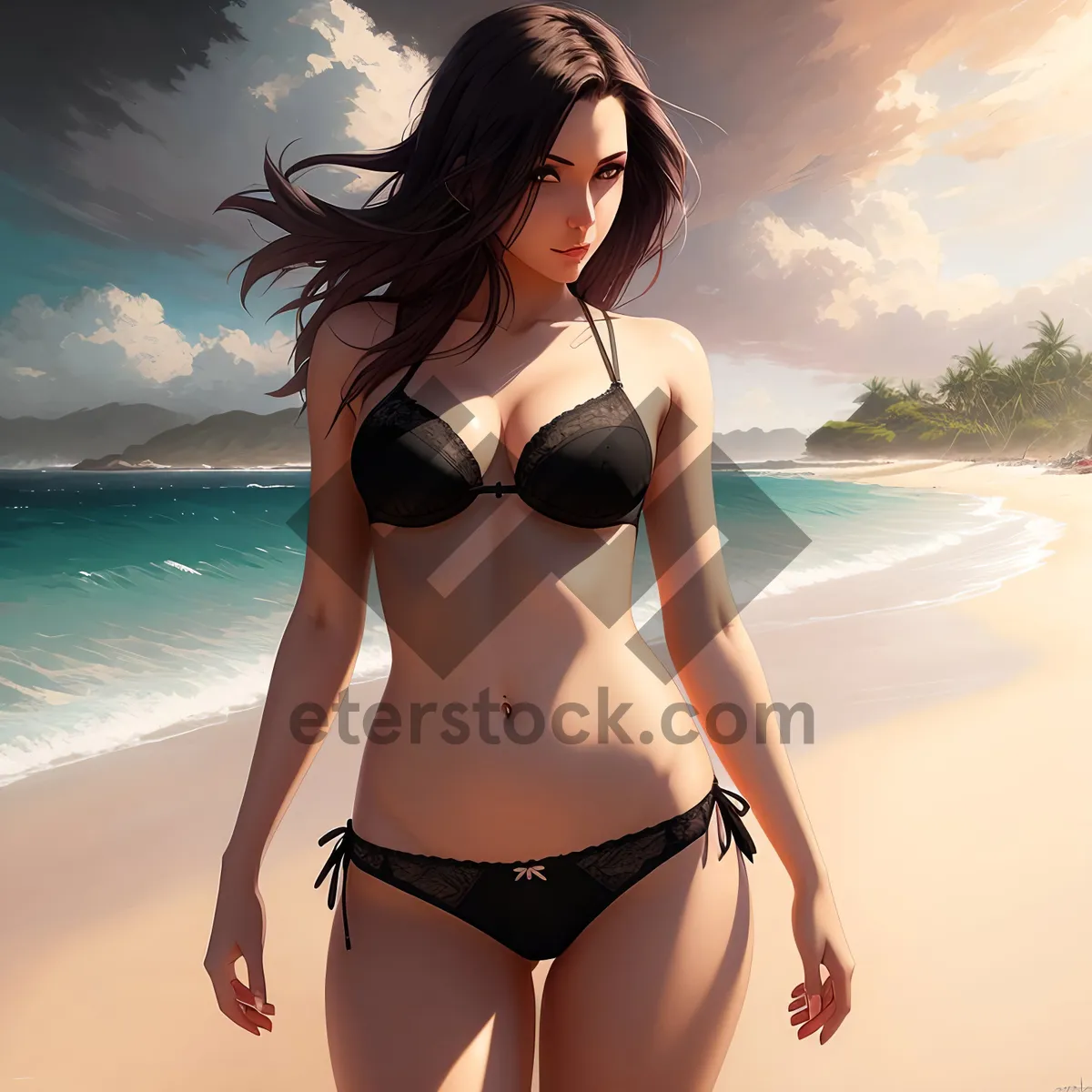 Picture of Beach Babe in Sensual Swimwear