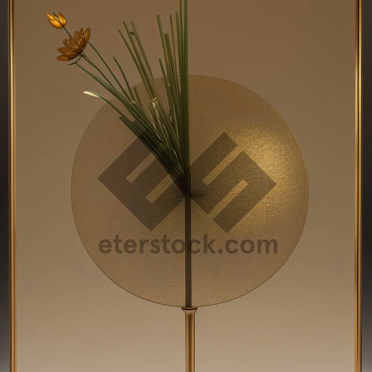 Picture of Stylish Floor Lamp with Floral Accent