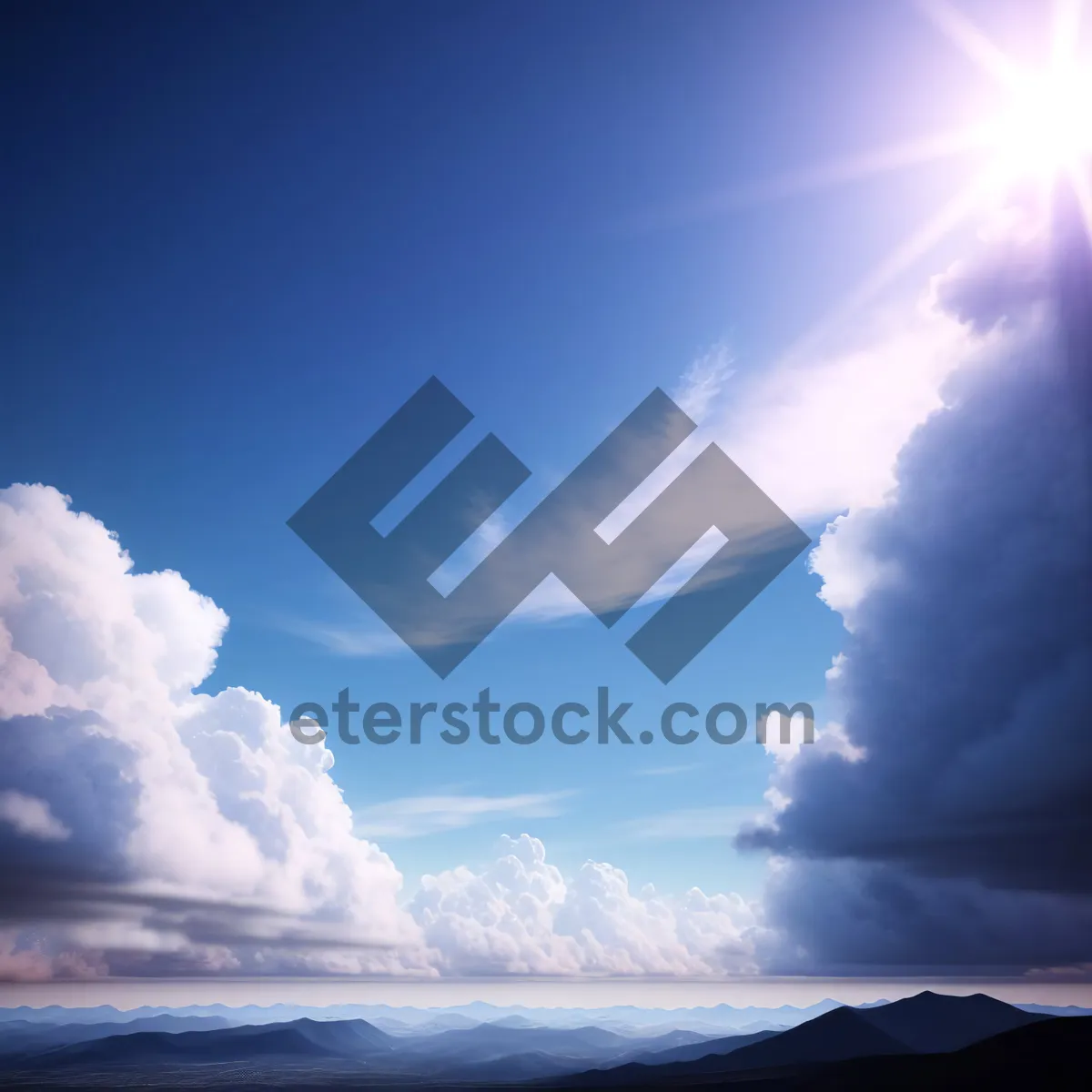 Picture of Serene Summer Sky Overlooking Vibrant Landscape