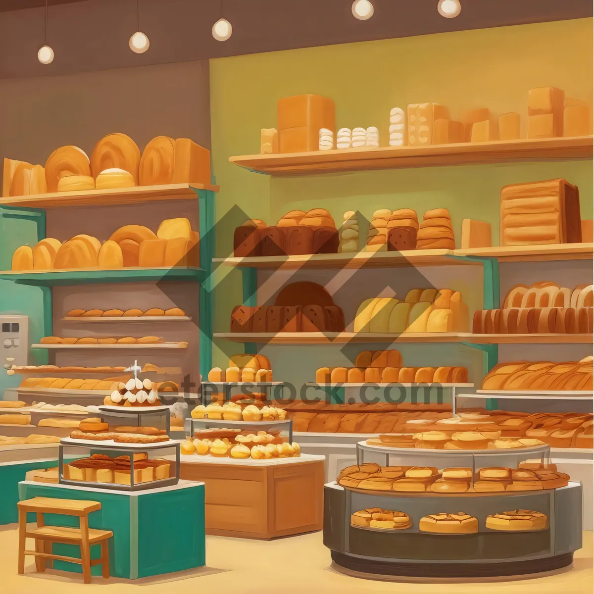 Picture of Neatly stacked books in a bustling bookstore.