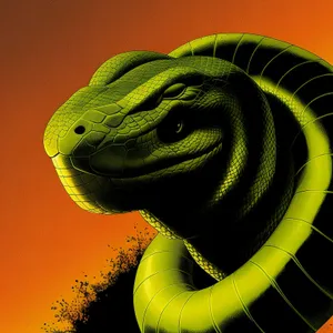 Vibrant green mamba showcasing mesmerizing reptile eye.