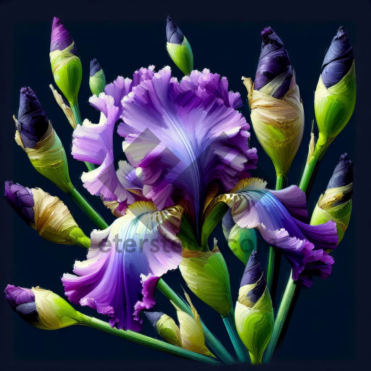 Picture of Blooming Tulip Bouquet in Pink and Purple