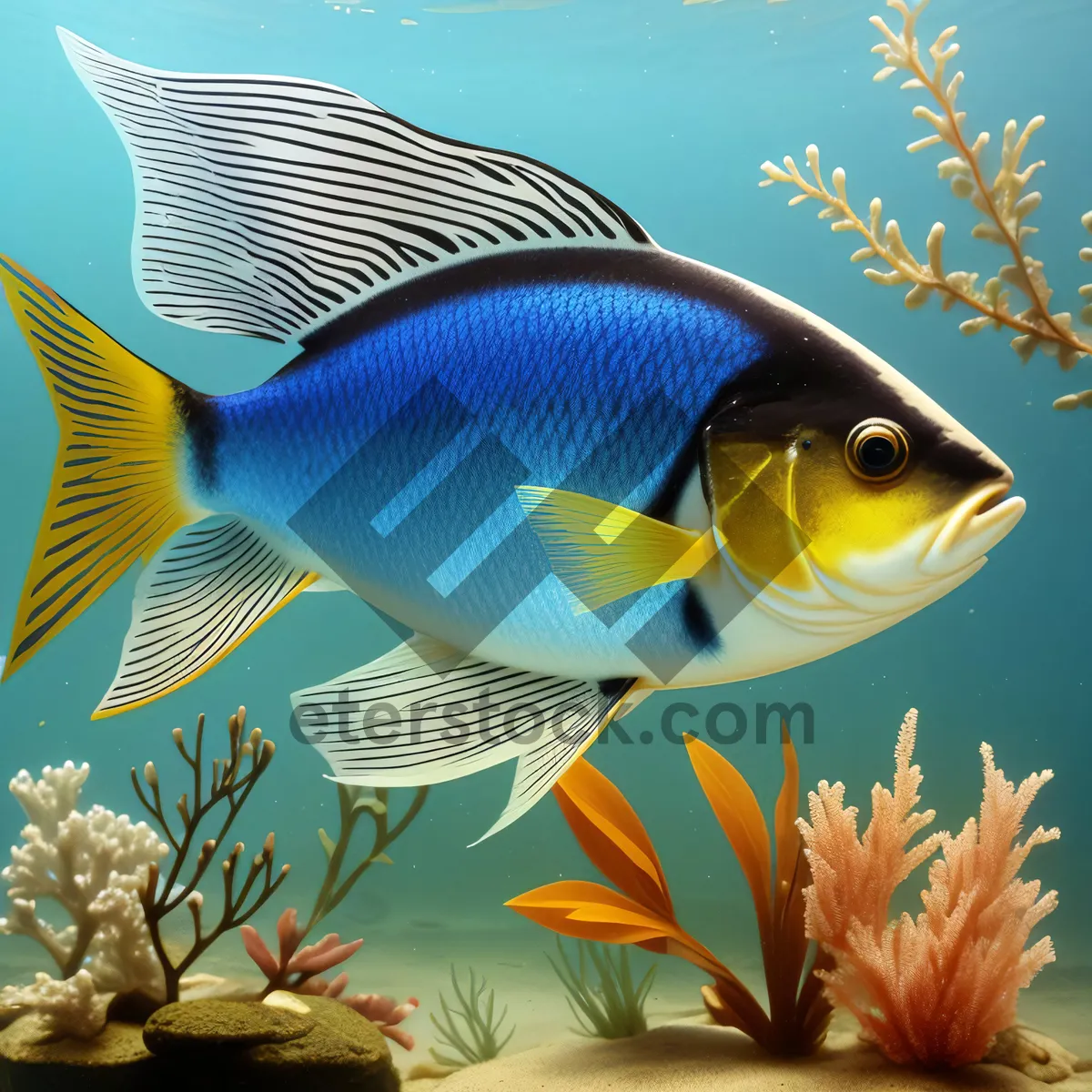 Picture of Colorful Marine Life in Exotic Reef Aquarium